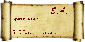 Speth Alex névjegykártya